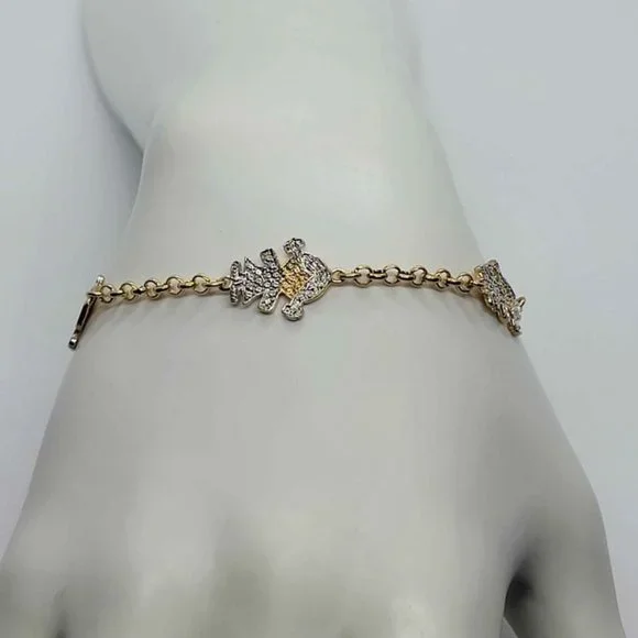 Brand New Brazilian 18k Gold Filled 3 Daughter Bracelet - Picture 4 of 5